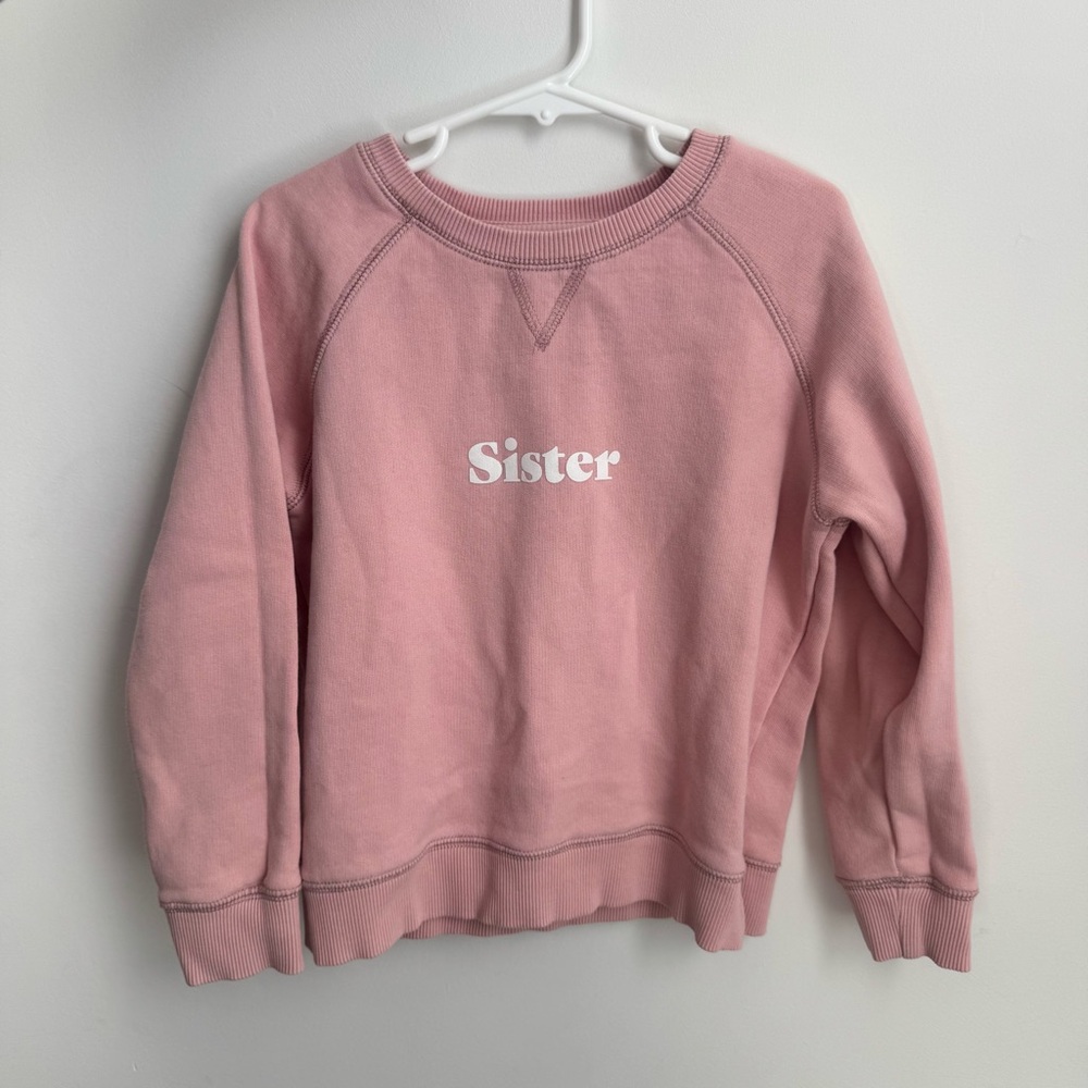 Bob & Blossom Sister Sweatshirt Pink Size 6 Years EUC